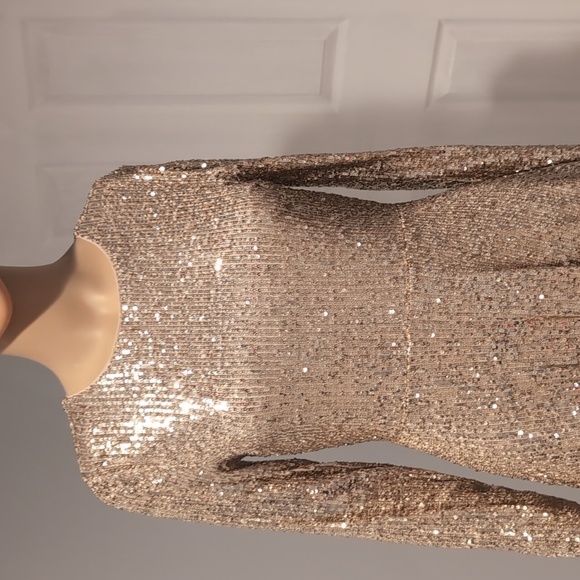Elegant Sequin Long Sleeve Dress - Picture 3 of 5